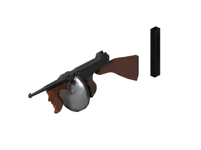 Thompson Sub Machine Gun m1921 A Low-poly 3D model