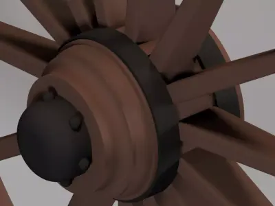 old cart wheel 3D model