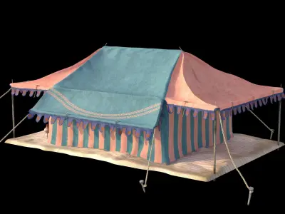 Indian Medieval Tent - 3 texture variations 3D model