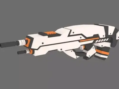 Scifi Gun 01 3D Model Low-poly 3D model