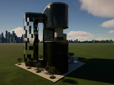 Headquarters building Low-poly 3D model