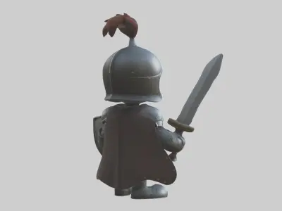 Cartoon Knight 1 Low-poly 3D model