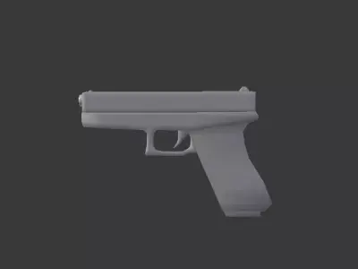 Low Poly Glock Pistol Free low-poly 3D model