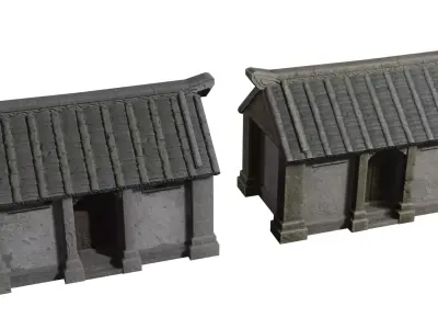 china ancient house Free low-poly 3D model