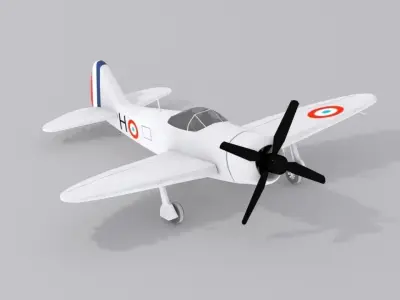 Republic P-47 Thunderbolt Low-poly 3D model