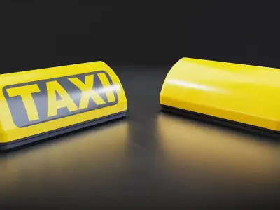 Taxi Roof Sign 3D Model Low-poly 3D model