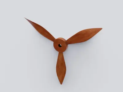 Fan 3D model wooden propeller Low-poly 3D model