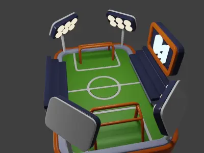  Stadium Stylized - Beautiful Stylized Playing Ground Low-poly 3D model