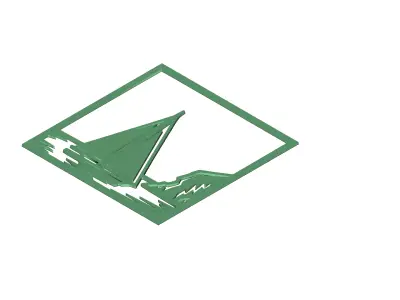 Sailboat Near Cliffs Wall Art Mold for Casting 3D model