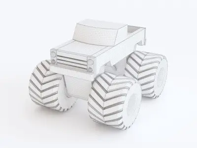 Wooden toy car 13 3D model