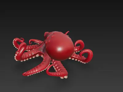 Octopus Realistic 3D Model Basic - Low Poly Realistic Low-poly 3D model