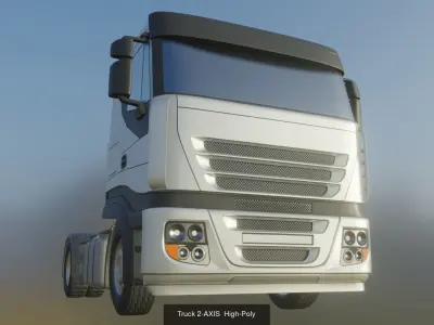 2-Axis Truck High and Low-Poly Version 3D Model Pack
