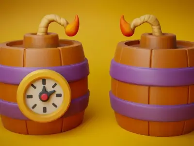 Stylized bomb for Games Low-poly 3D model