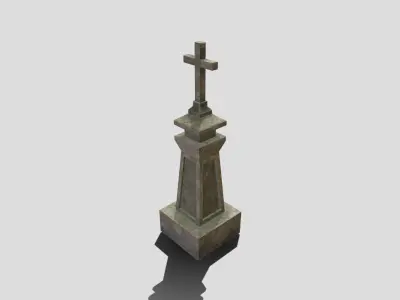 Medieval Grave Marker Low-poly 3D model