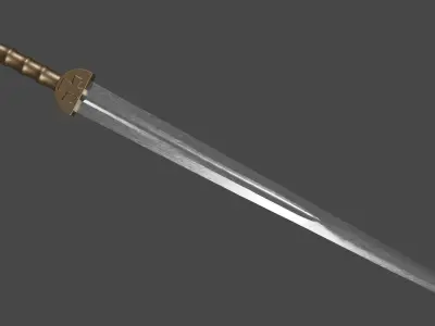 Excalibur sword with Gladius handle Low-poly 3D model