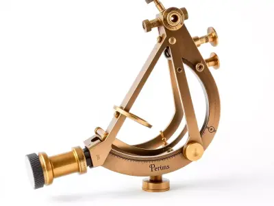Vintage Brass Sextant model pack Low-poly 3D model
