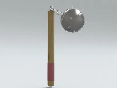 laos Game Medieval Flail Low-poly 3D model