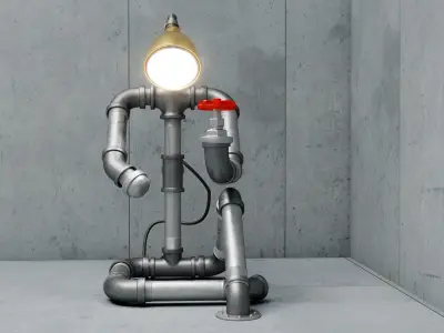 Pipe Decorative Lamp 2 3D model