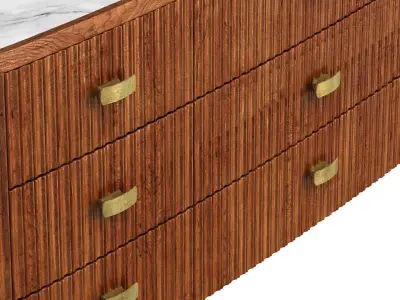 Cosmo Sideboard  Bespoke  Mahogany with Antique Brass Handles  3D model