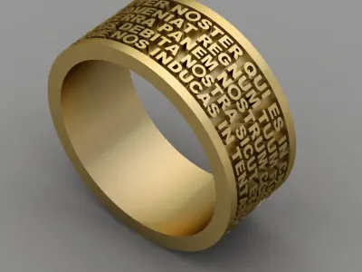 Antique Religious Ring 3D print model