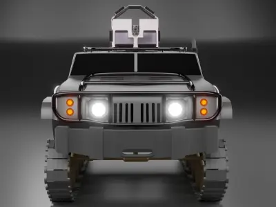 Hummer h1 Military Vehicle Low-poly 3D model