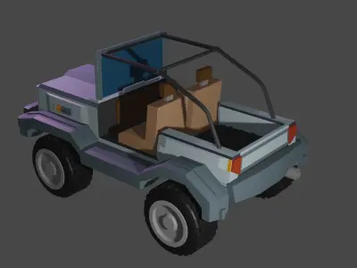 low poly jeep Low-poly 3D model by komtoon