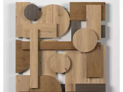 Wall shapes Decoration - Wood - 60cm - Collection - Part 8 - 3D model