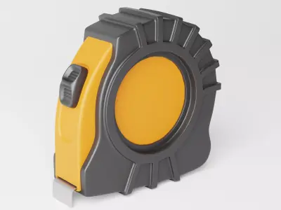 Tape measure or Retractable Tape Low-poly 3D model