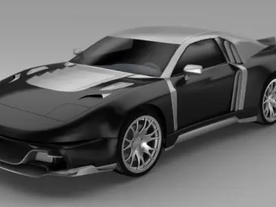 GT car with two engines Free 3D model