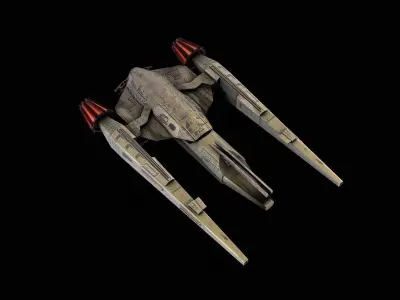 Spacecraft mini transporter 3 Low-poly 3D model