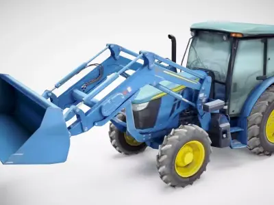 Generic lowpoly tractor Low-poly 3D model