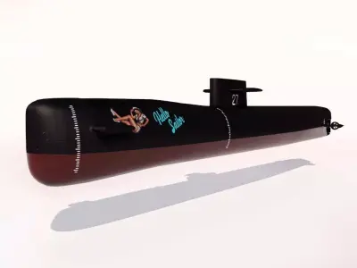 Submarine Low-poly 3D model from CGTrader