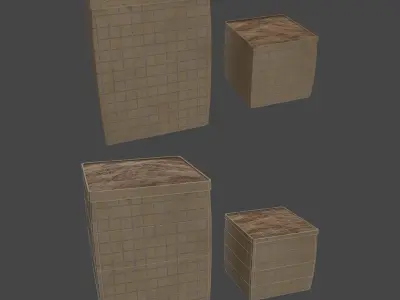 Hesco Barrier Low-poly 3D model