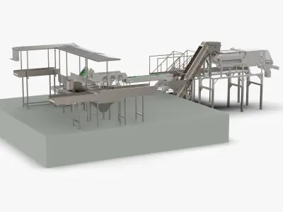 Garlic Sorting and Processing Equipment 3D model purchase