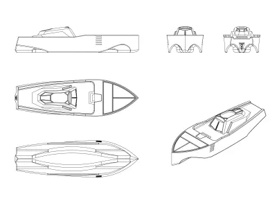 catamaran speedboat concept 3D model