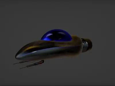 Spaceship with light Free low-poly 3D model
