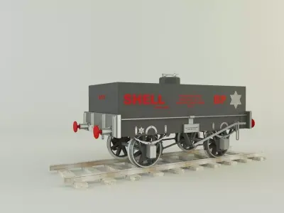Train fuel wagon 3D model