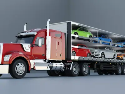 American truck Low-poly 3D model