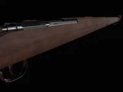 Karabiner K98 Rifle Gweher 98 Low-poly 3D model
