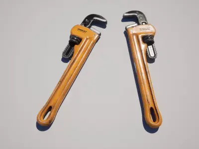  Pipe Monkey Wrench Low-poly 3D model