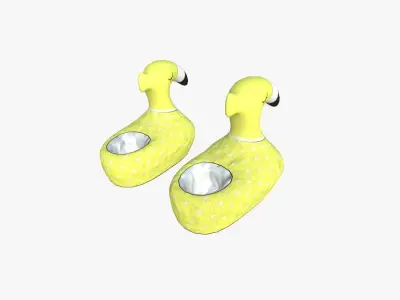 Slippers C05 Yellow Flamingo - Costume Character Design Low-poly 3D model