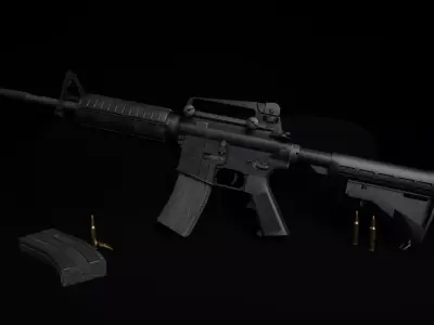 M4A1 Carbine Low-poly 3D model order