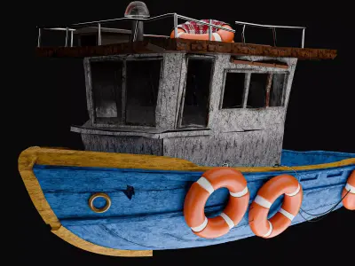 Old Fishing Boat 3D model buy