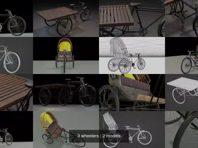 3 wheelers 3D Model Pack