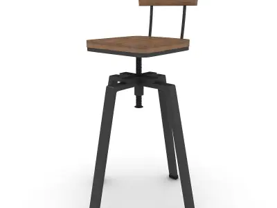 Adjustable Swivel Bar Stool  3D model
