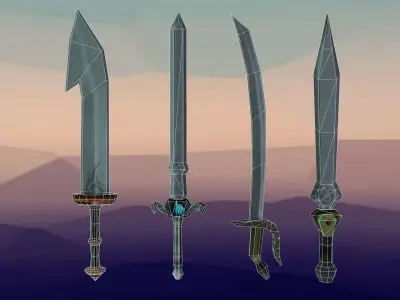 Sword Pack Low-poly 3D model purchase