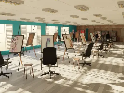 Art Workshop - Painting Workshop Low-poly 3D model