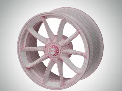Photorealistic Sport Car Rim Free 3D model