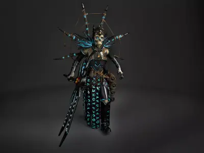 Fantasy Scythe Low-poly 3D model purchase