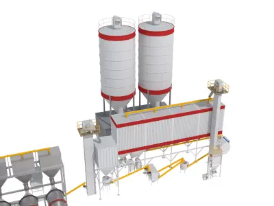 Gypsum production line 3D model